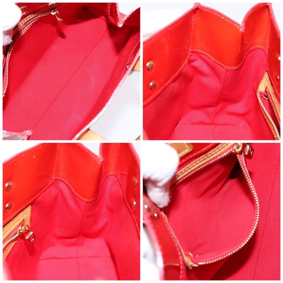 LOUIS VUITTON Monogram Vernis Reade PM Hand Bag Red Rouge LV Auth - Picture 16 of 16